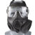 瑞桓柏M50面具模型 全脸防护面具真人吃鸡cs水弹面罩防风面具 黑色透明镜片(双滤罐风扇)
