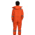钢米 DJ0011 冬季防水带帽防寒保暖连体工作服棉服加厚 L(170) 橙色