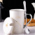BUDINGCIYI 十二星座马克杯带盖勺牛奶杯家用陶瓷杯子男女士情侣水杯咖啡杯 白羊座（白）