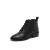 BELLE/百丽冬季专柜牛皮革系带尖头女皮短靴马丁靴T1A2DDD8 黑色 38