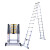 登月 伸缩人字梯 2.6M 竹节折叠梯便携式工程梯 多功能升降梯爬楼梯扶梯 铝合金梯DYZR-26 24675