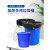 普力捷（PULIJIE） 加厚多用大号垃圾桶工厂户外环卫分类塑料桶商用圆桶带盖 280L 蓝带盖 升级加厚耐腐蚀