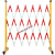 定制玻璃钢伸缩围栏安护栏道路电力施工可移动围挡警戒绝缘隔离栏 1.2*3.5米加厚款(红白相间)