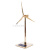 太阳能风机模型 金属风车旋转摆件 风力发电机模型 发电风车模型 金色