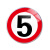 月桐（yuetong）道路安全标识牌交通标志牌-限速5公里 YT-JTB28  圆形φ600mm 