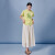 艾莱依（ERAL）防晒T恤女2024新款夏季新中式印花T恤简约百搭设计感防紫外线短袖 乌龙 155/80A