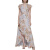 卡尔文·克莱恩（Calvin Klein）女式花卉印花荷叶边晚礼服 - 花蜜多色 US 2 (XS) 花蜜很多