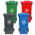 冰禹 BYQ-966 加厚大号户外垃圾桶 环卫物业分类垃圾桶 塑料带盖垃圾箱 绿色50L无轮
