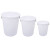 海斯迪克 大号水桶 白色带盖160L(5个)塑料桶大容量圆形收纳桶酒店厨房工业环卫物业垃圾桶 HZL-93