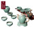 景烨茶具套装家用简约复古中式陶瓷功夫茶杯整套6只装礼盒水缸 茶壶套装