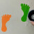 桑宋 脚印地贴橙色（1对） 幼儿园学校防水耐磨脚丫贴纸6*12cm橙色（1对）