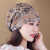 女士化疗后戴的薄款帽子光头帽子夏季透气专用包头开颅蕾丝月子帽 双色绣线粉色 均码(54-60cm有弹性)