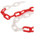 竹特 塑料红白链条 3米 反光警示柱隔离链 路障路锥安全防护链