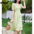 VYQA高端品牌 小清新雪纺连衣裙女 夏季新款薄荷曼波风收腰显瘦裙子 绿色 M