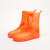 双排扣成人雨鞋户外防尘防水雨鞋套 PVC厚耐磨便携式中筒雨鞋套B 橙色 40/41