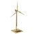 太阳能风机模型 金属风车旋转摆件 风力发电机模型 发电风车模型 金色