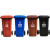 户外大号分类垃圾桶加厚商用240升干湿分离桶小区120L带盖环卫桶 100L特厚蓝色可回收+盖 +实心轮