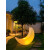 太将玖防水户外灯创意艺术月球草坪灯太阳能 滚塑接线款单个60cm