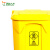 灵龙八方 医院诊所专用医疗废弃物有害物污物周转垃圾箱 100L脚踏垃圾桶 黄色医疗废物