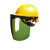 米囹适用定制电焊面罩配安全帽式焊工防护面具防烤脸护脸全脸焊头戴式焊帽 (绿色)面罩+三筋透气(黄色)