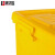 集华世 医疗垃圾箱医院加厚黄色废物周转箱收纳盒器械专用桶【40L带轮】JHS-0412