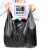 手提垃圾袋 背心式黑色厨房家用加厚实惠装学生宿舍背心塑料袋 32*52cm 4捆 共200只