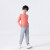 A春夏儿童运动套装速干健身男童训练服长袖紧身衣女童跑步两 RT8128-2橘灰 150