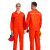 久匀 长袖工作服劳保服套装 翻领大口袋安全反光条男发分体套装 橙色套装 XL
