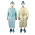 一次性反穿式加厚手术衣手术服防尘服防护隔离服 PP蓝色薄款透气(橡筋袖口) 均码