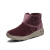 斯凯奇（Skechers）女鞋新款一脚套绒毛短靴 时尚保暖丝绒雪地靴15509 酒红色/BURG 36.5