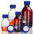 液相流动相瓶溶剂瓶GL45盖螺口储液瓶色谱试剂瓶100/250/500/1000/2000/5000 透明100ml1孔