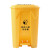 金诗洛 K5447 废弃口罩回收桶垃圾桶 脚踏式生活塑料回收筒黄色医疗废物收集桶 15L
