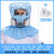 LISM防尘面罩全脸防护口罩工业级防毒喷漆头罩油漆工全面罩头盔防粉尘 蓝色套装+10片滤棉