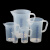 奶茶塑料刻度量杯适用PP带厨房烧杯定制烘焙工具加厚 1000ml 蓝色刻线