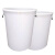 金诗洛 加厚塑料圆桶 白色无盖280L 大容量圆形收纳桶酒店厨房垃圾桶 KT-358