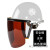 约巢定制安全帽式电焊面罩烧焊工防护罩脸部面屏防飞溅打磨透明焊帽头 安全帽(白色)+支架+茶色屏
