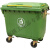660升环卫垃圾桶户外大容量大型大号盖带轮绿色车垃圾箱室外小区 660升特厚款带轮无盖
