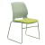 绿色塑钢接待椅会议室多功能休闲椅智慧教室学生椅美容职员椅前台 白-橙色软座 [四脚+滑轮]