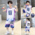 童榜男童套装夏装儿童篮球服T恤短裤两件套薄款速干跑步服中大童足球服学生男孩运动套装 紫色 120