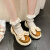 北极绒玛丽珍鞋女2024年夏季新款小众设计感珍珠厚底百搭小皮鞋 米白色 36