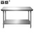 亚岳201不锈钢工作台双层置物架操作台定制商用打荷台桌子包装台 80*40*80cm