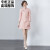 SZ2024春季小个子女装新款时尚重工高端国风旗袍扣金线刺绣连衣裙 粉红色 S