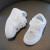 TTPMER2024夏季小白鞋中性男女均可白色魔术贴透气儿童网鞋 白色皮面888-2 24码内长15厘米
