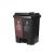 定制双桶分类垃圾桶干湿商用二合一公共场合厨余可回收双拼室内 40L双桶(咖啡加黑)颜色备注 (送