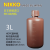 NIKKO试剂瓶HDPE塑料瓶大容量棕色瓶1L2L3L5L10L标准规格瓶耐酸碱防漏日本进口亚速旺 5L 小口