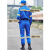 瑞可特 RSF320 抢险救援服套装 长袖反光应急救援防静电服 电网电力劳保工作服 蓝色（上衣+裤子） M 