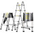 加厚铝合金多功能伸缩梯工程人字折叠梯升降楼梯便携梯子 德标/多功能2.8+2.8可变直梯