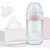 NUK超宽口径奶瓶自然实感婴儿宝宝玻璃断奶奶瓶仿母乳硅胶奶嘴240ml大容量 0-6个月中号（粉色）