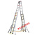 升降人字梯折叠伸缩加厚程梯便携别墅户外67米铝合金梯子 伸7米/缩4米/4.0厚