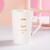 创意陶瓷咖啡马克杯带盖勺个性潮流牛奶喝水杯子男女早餐茶杯 白色-S盖+勺